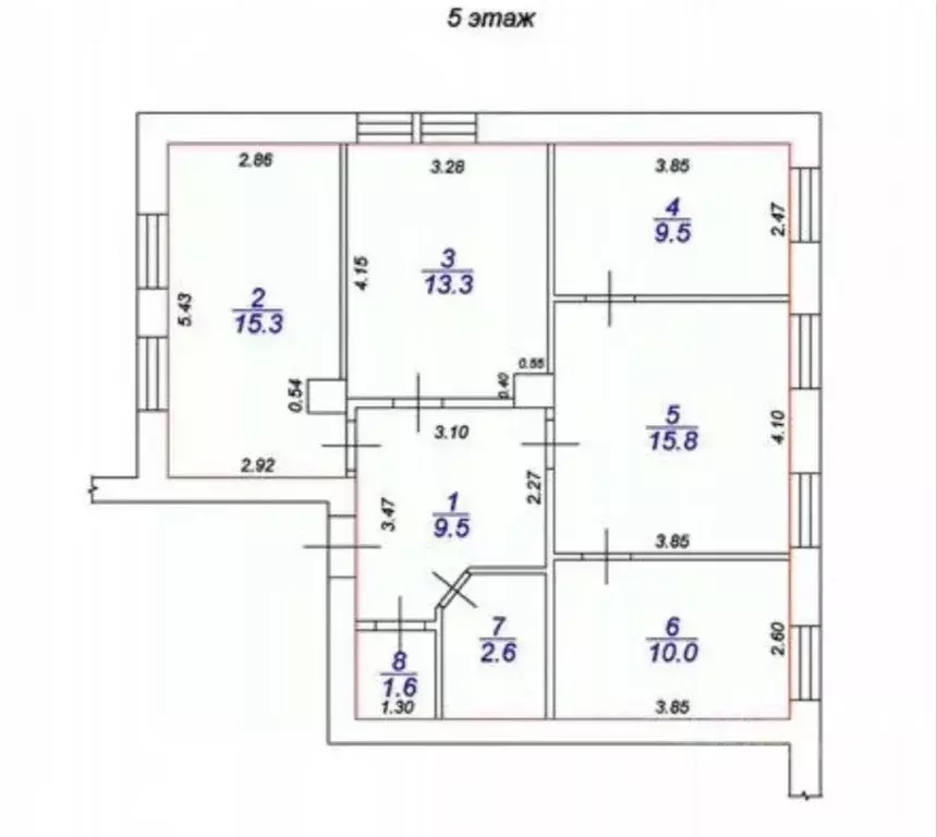4-к кв. Тверская область, Тверь ул. Бебеля, 5/24 (77.6 м) - Фото 2