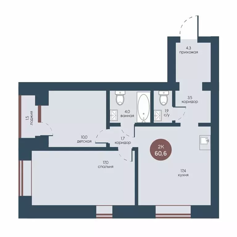 2-комнатная квартира: Томск, микрорайон Телецентр, Белозёрская улица, ... - Фото 1