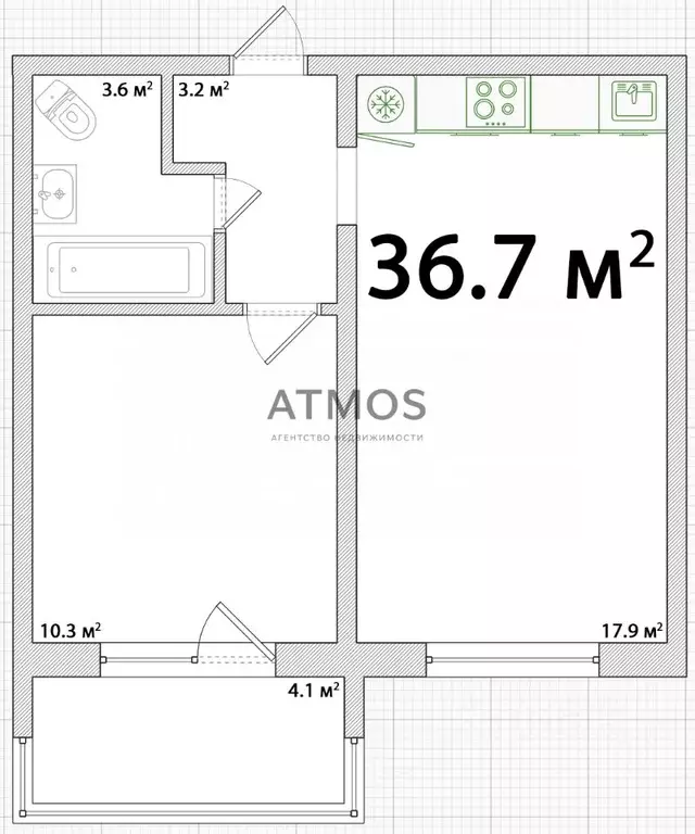 1-к кв. Новосибирская область, Новосибирск ул. Связистов, 162/2 (36.7 ... - Фото 2