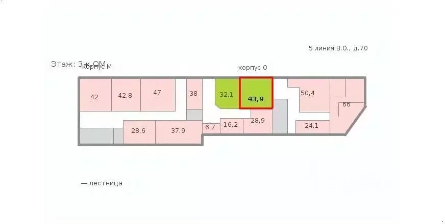 Офис в Санкт-Петербург 6-я Васильевского острова линия, 61 (44 м) - Фото 1