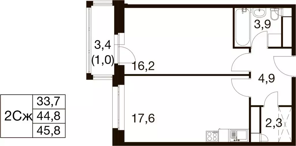 1-комнатная квартира: Балашиха, микрорайон Гагарина, Проектная улица, ... - Фото 1