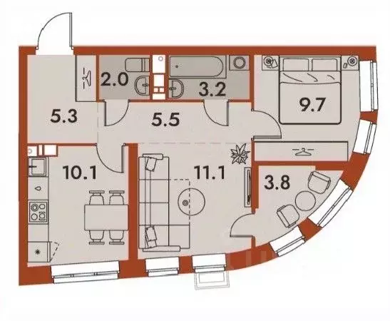 2-к кв. Нижегородская область, Нижний Новгород Ленгородок мкр, Первый ... - Фото 1