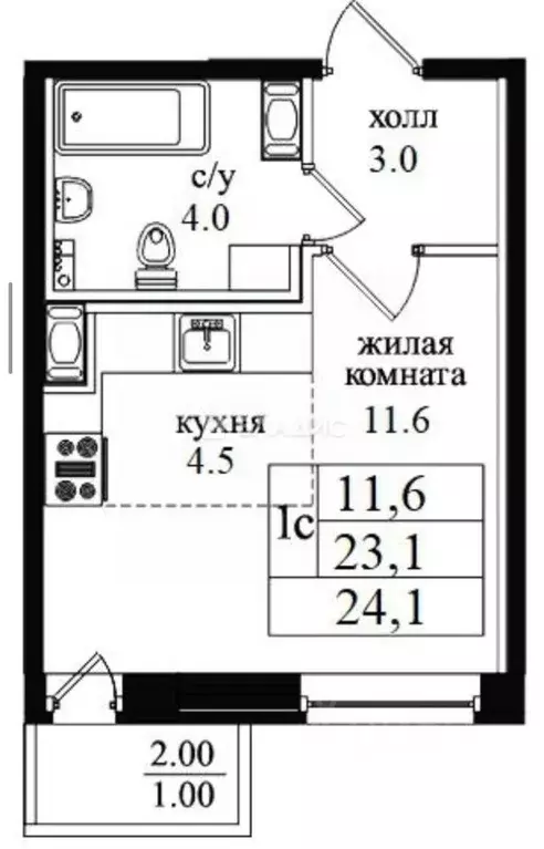 Студия Санкт-Петербург пос. Парголово, проезд Толубеевский, 18к1 (24.1 ... - Фото 2