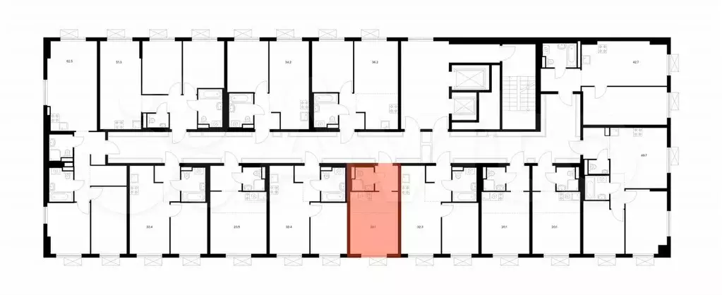 Квартира-студия, 20,1 м, 10/15 эт. - Фото 1