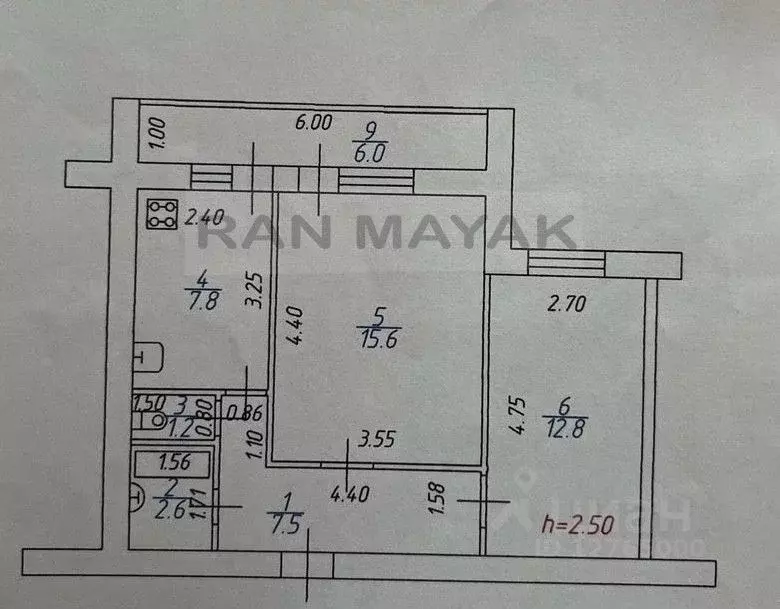 2-к кв. Адыгея, Майкоп Пионерская ул., 383А (47.5 м) - Фото 1
