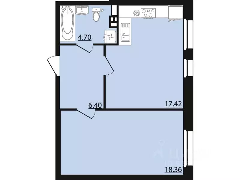 1-к кв. Воронежская область, Рамонский район, Яменское с/пос, пос. ... - Фото 1
