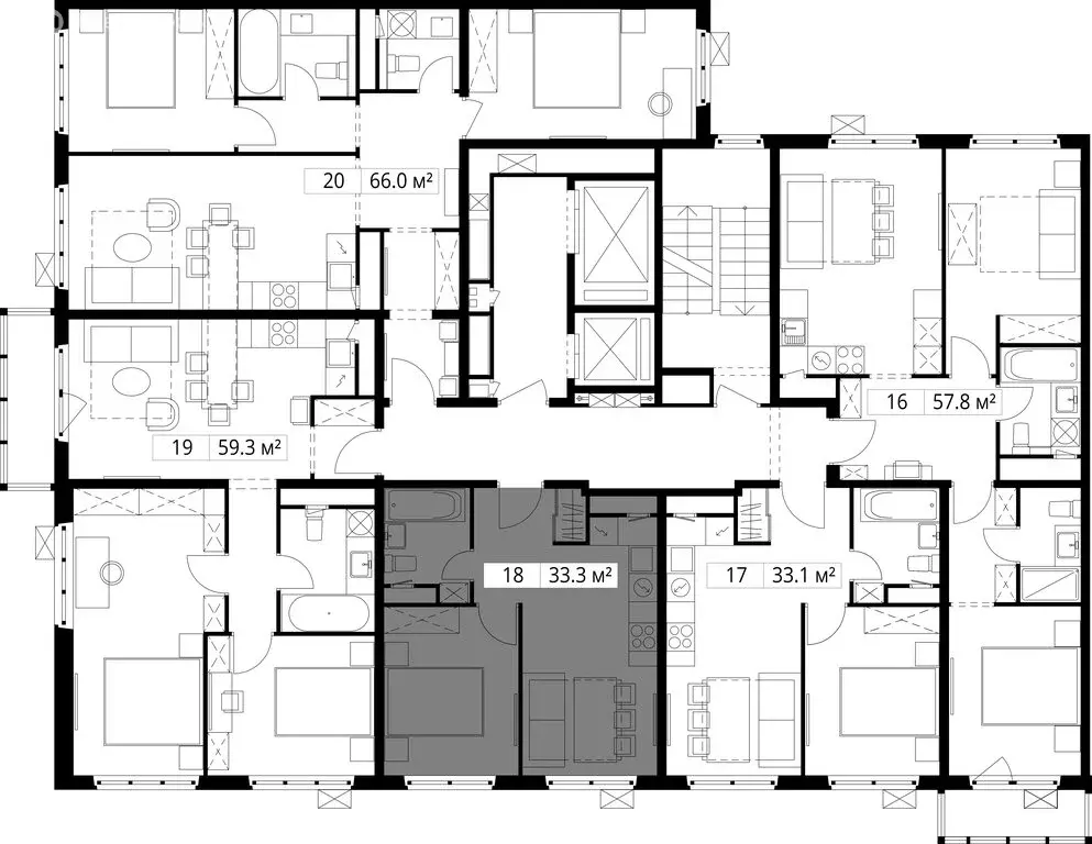 1-комнатная квартира: деревня Сапроново, микрорайон Купелинка, 4 (33.3 ... - Фото 2