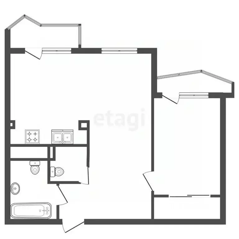 2-к кв. Санкт-Петербург ул. Орджоникидзе, 52 (53.0 м) - Фото 2
