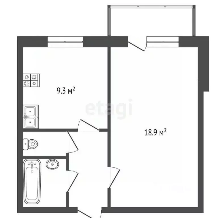 1-к кв. Хабаровский край, Хабаровск Ленинградская ул., 35А (35.0 м) - Фото 1