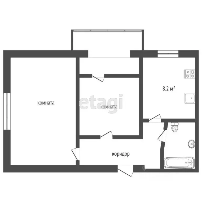 2-к кв. Крым, Евпатория ул. Имени 60-летия Октября, 23 (48.6 м) - Фото 1
