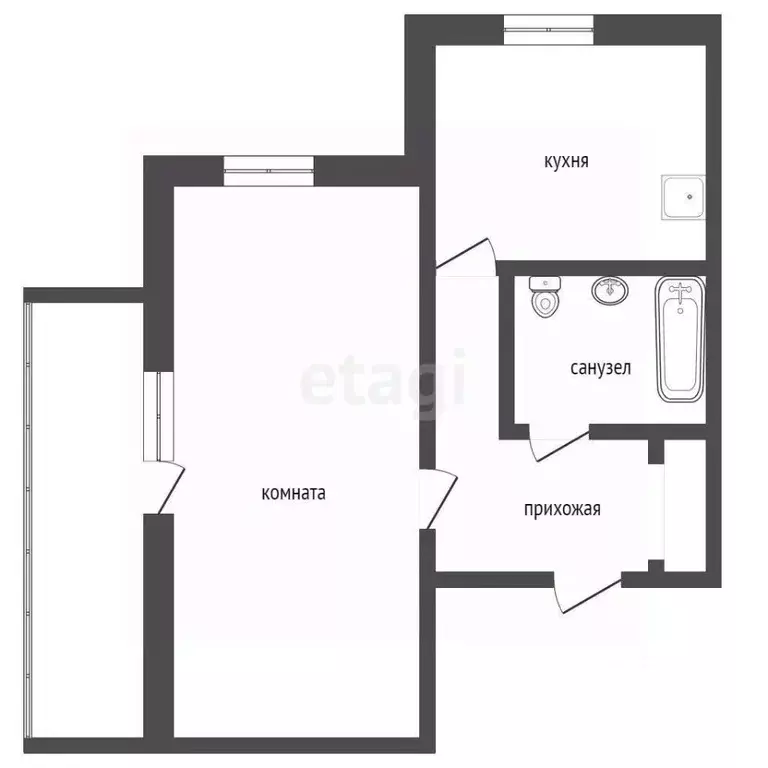 1-к кв. Нижегородская область, Нижний Новгород ул. Сергея Акимова, 31 ... - Фото 2