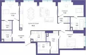 4-комнатная квартира: Москва, ЗАО, район Раменки, квартал ... - Фото 1