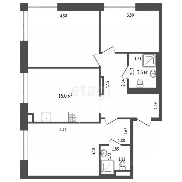 3-к кв. Москва Очаковское ш., 9А (74.7 м) - Фото 2