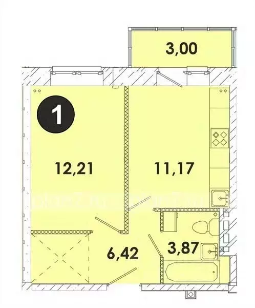 1-к кв. Иркутская область, Иркутский муниципальный округ, пос. ... - Фото 1