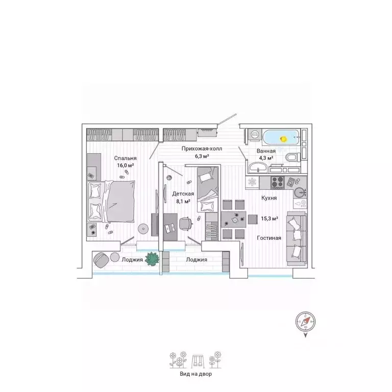 3-к кв. Приморский край, Владивосток ул. Нейбута (53.0 м) - Фото 1