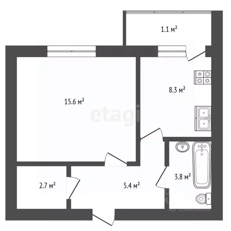 1-к кв. Забайкальский край, Чита ул. Полины Осипенко, 44 (38.0 м) - Фото 2