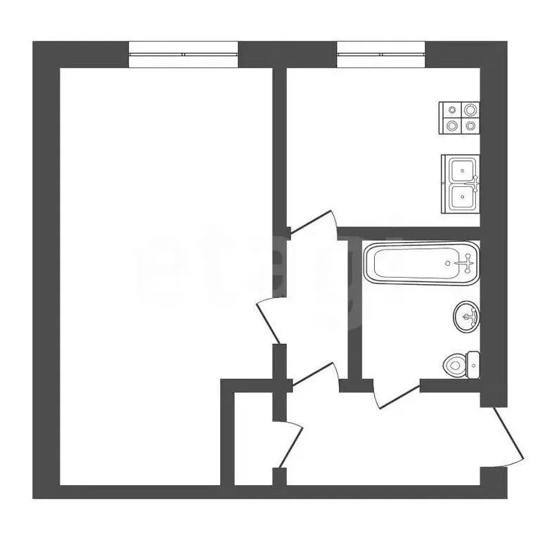 1-комнатная квартира: Тверь, улица Веселова, 30 (30.9 м) - Фото 1