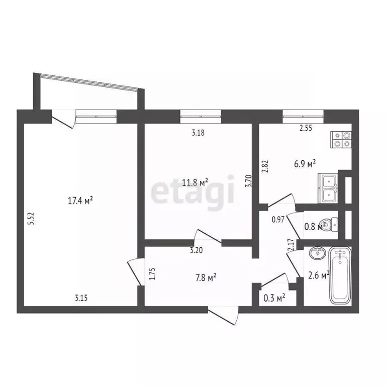 2-к кв. Крым, Красноперекопск 10-й мкр, 13 (48.0 м) - Фото 1