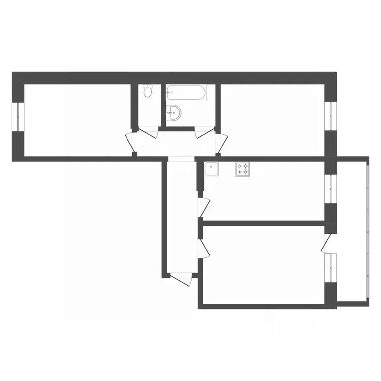 3-к кв. Тюменская область, Тюмень ул. Новоселов, 12к2 (67.3 м) - Фото 2