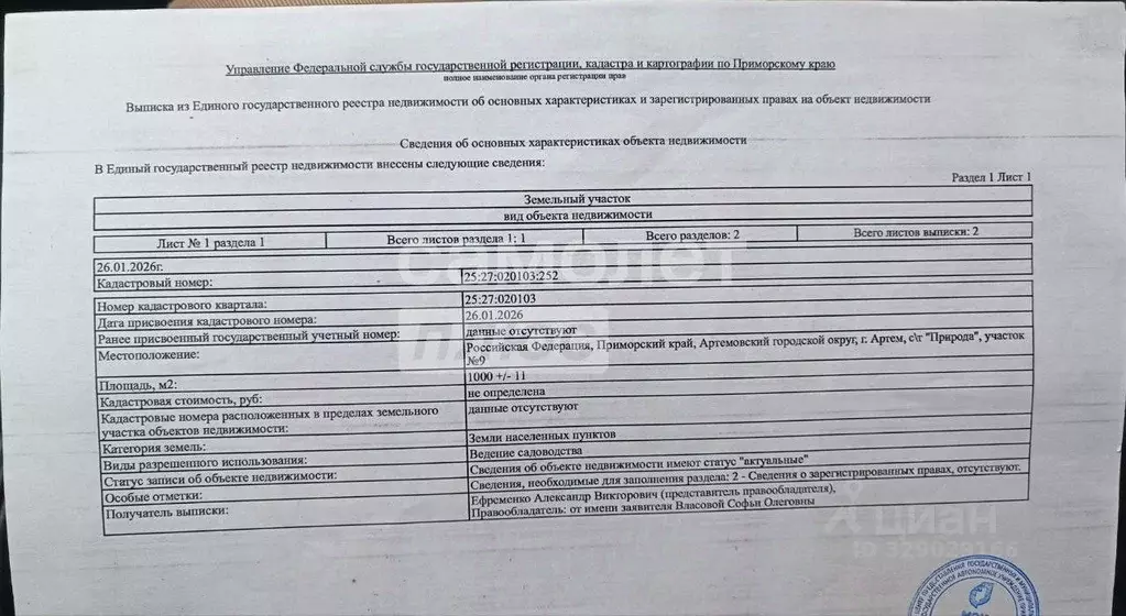 Участок в Приморский край, Артем Глобус-1 СТ,  (10.0 сот.) - Фото 2