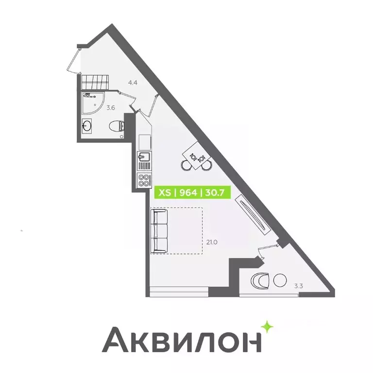 Студия Санкт-Петербург Планерная ул., 87к1 (30.7 м) - Фото 0