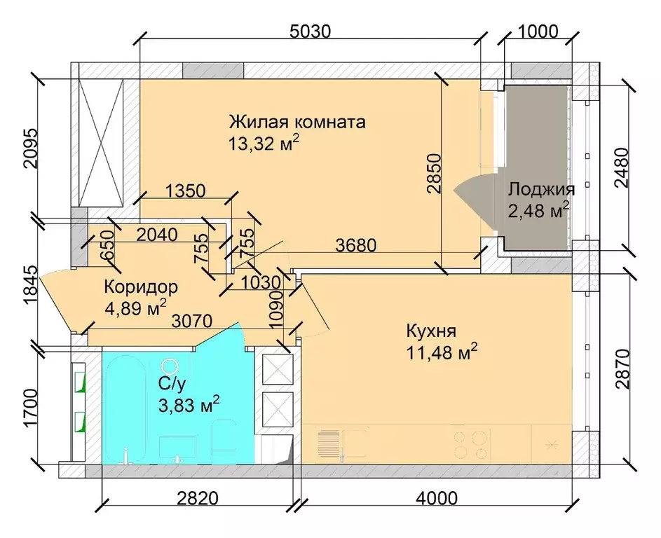 1-к кв. Кемеровская область, Кемерово ул. Дружбы, 9 (35.48 м) - Фото 1