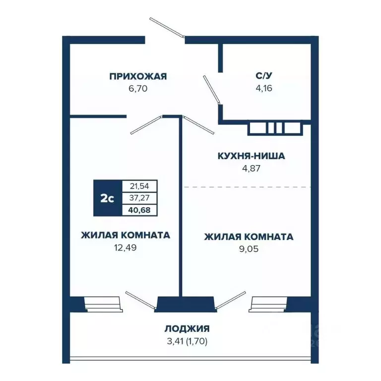2-к кв. Новосибирская область, Новосибирск Знаменский кв-л,  (40.68 м) - Фото 0