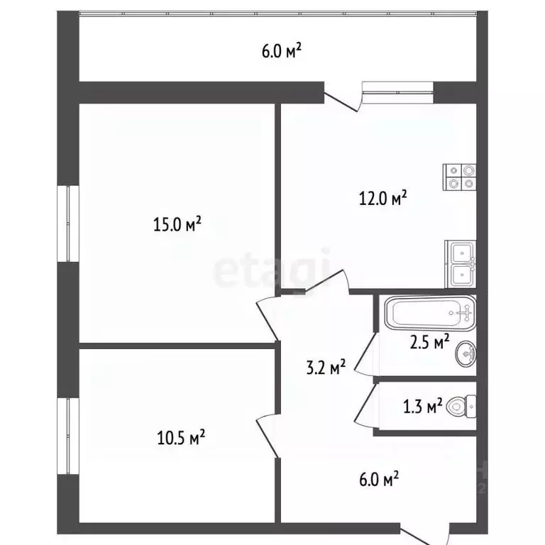 2-к кв. Московская область, Коломна городской округ, с. Лукерьино 26 ... - Фото 2