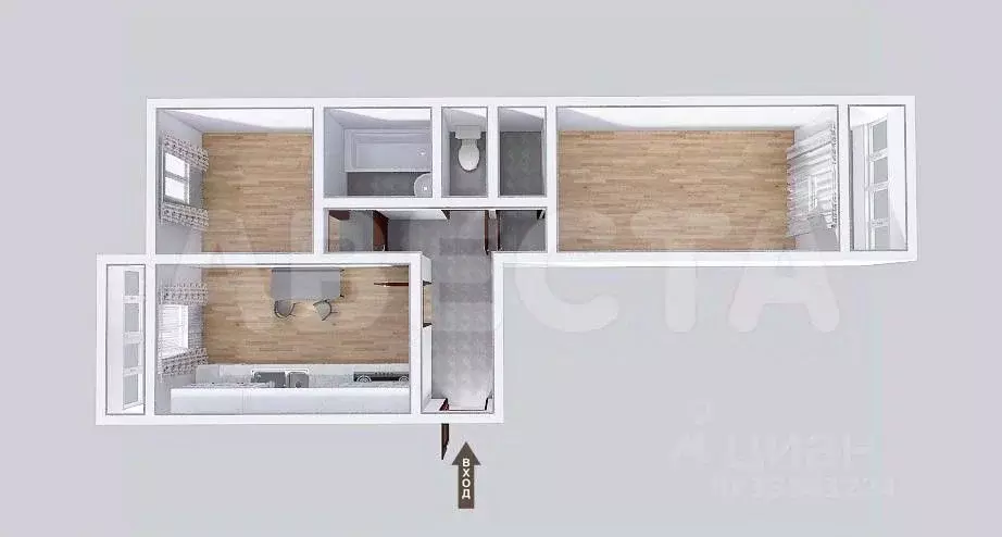 2-к кв. Омская область, Омск Привокзальный мкр, ул. Академика Павлова, ... - Фото 1