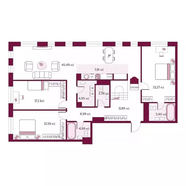 3-к кв. Тюменская область, Тюмень ул. Герцена, 33 (230.61 м) - Фото 0