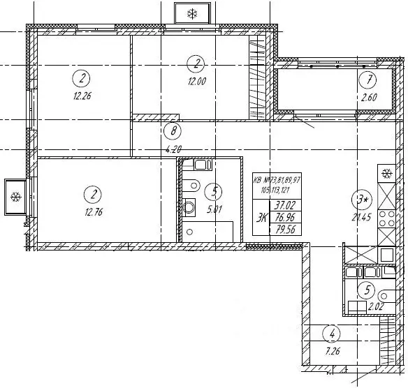 3-к кв. Самарская область, Тольятти 18А кв-л,  (80.0 м) - Фото 1