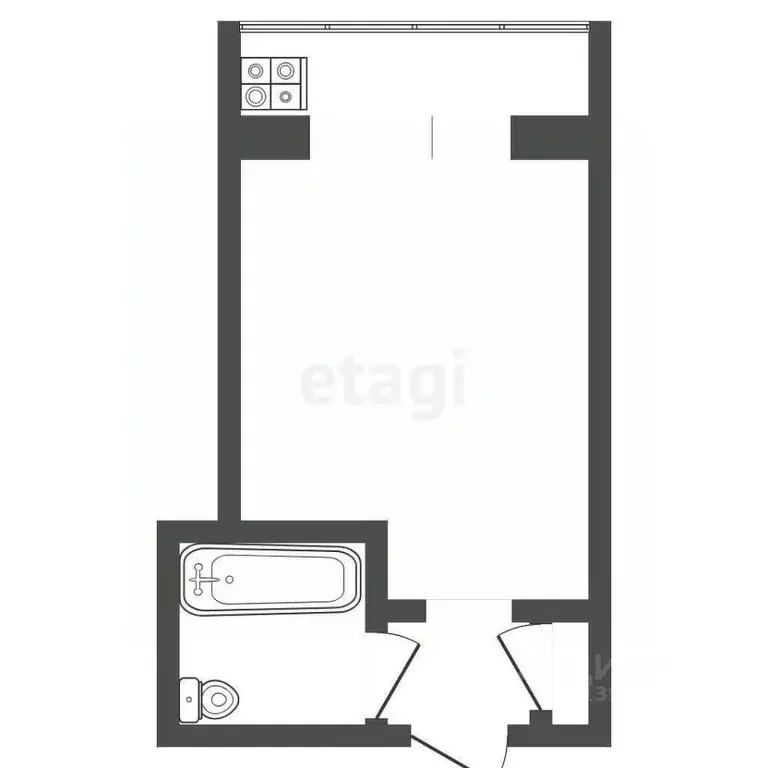 Студия Тюменская область, Тюмень ул. 30 лет Победы, 105 (12.6 м) - Фото 2