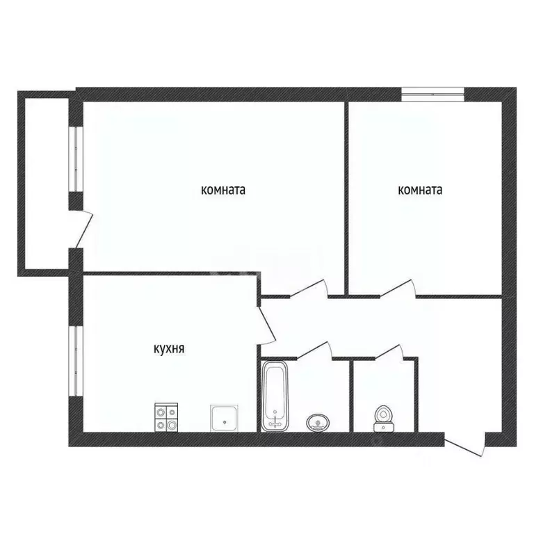 2-к кв. Ленинградская область, Киришский район, Будогощь пгт ул. ... - Фото 2