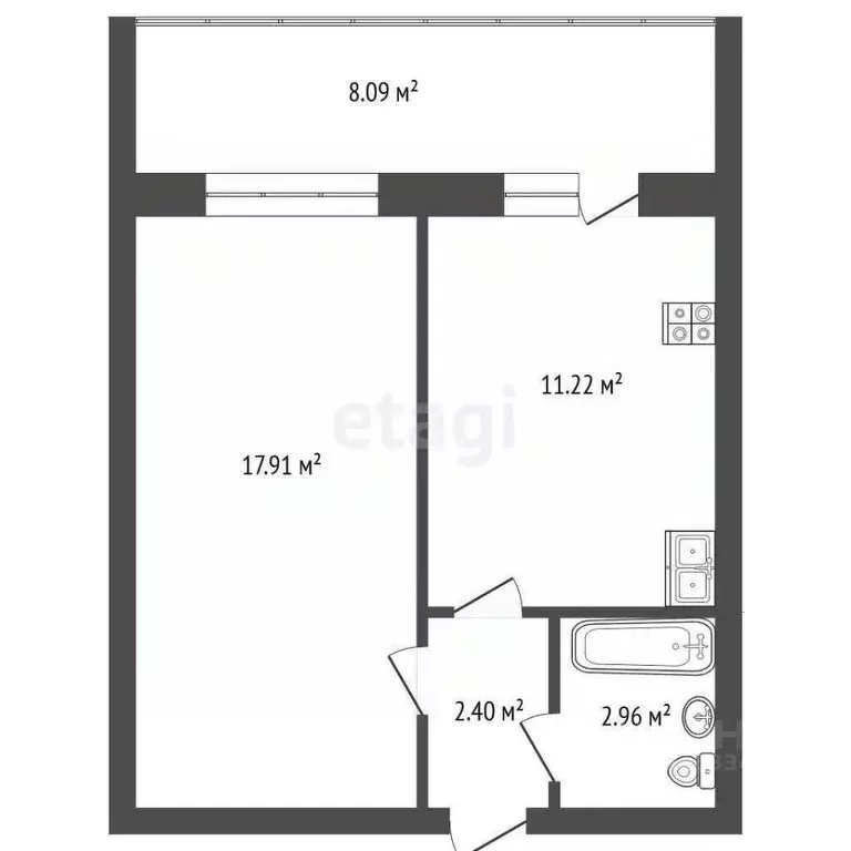 1-к кв. Тюменская область, Тюмень Мелиораторов мкр, ул. Голышева, 5 ... - Фото 1