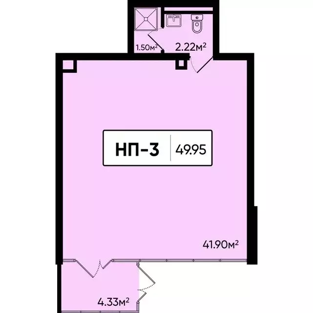 Помещение свободного назначения (49.95 м) - Фото 1