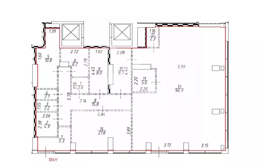 Торговая площадь в Москва Летниковская ул., 11/10С26 (102 м) - Фото 2