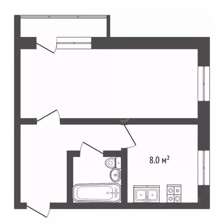 1-к кв. Кемеровская область, Юрга Кузбасский просп., 16А (34.0 м) - Фото 2