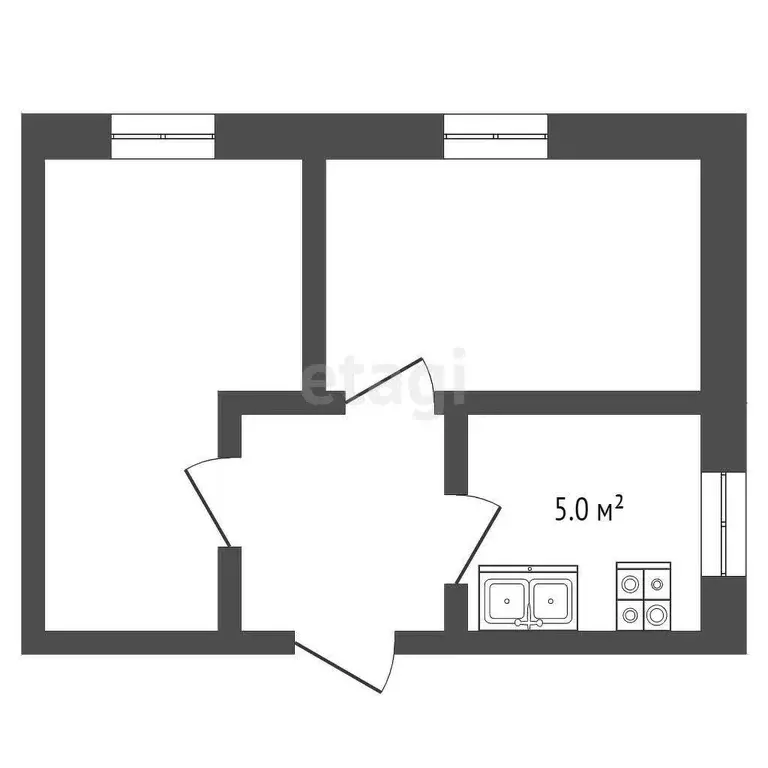 Квартира, 2 комнаты, 46.9 м - Фото 1