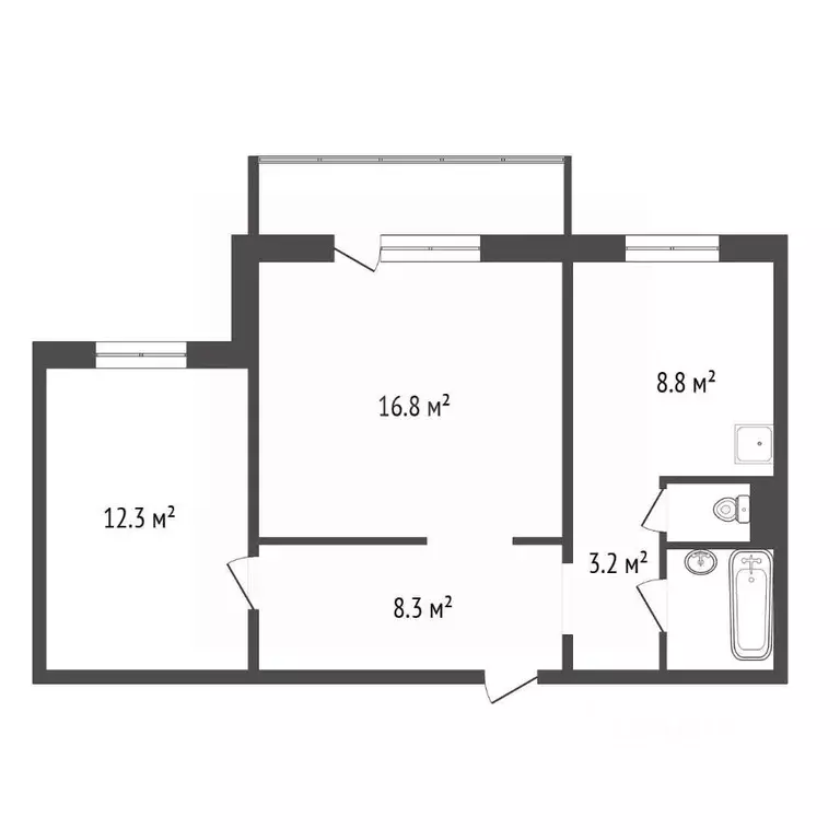 2-к кв. Красноярский край, Красноярск Северный мкр, ул. Урванцева, 27 ... - Фото 2