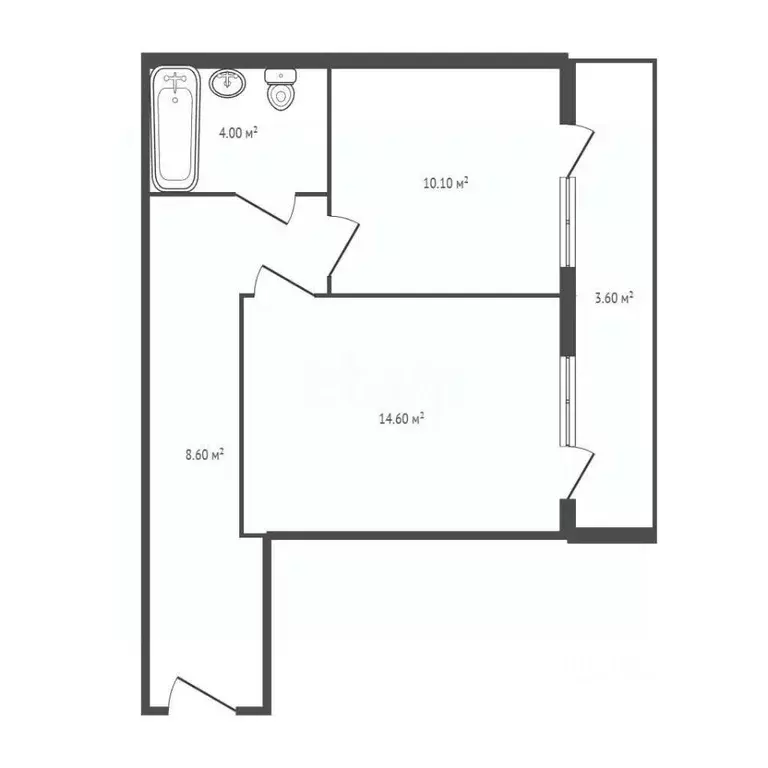 1-к кв. Брянская область, Брянск Литейная ул., 61 (37.3 м) - Фото 1
