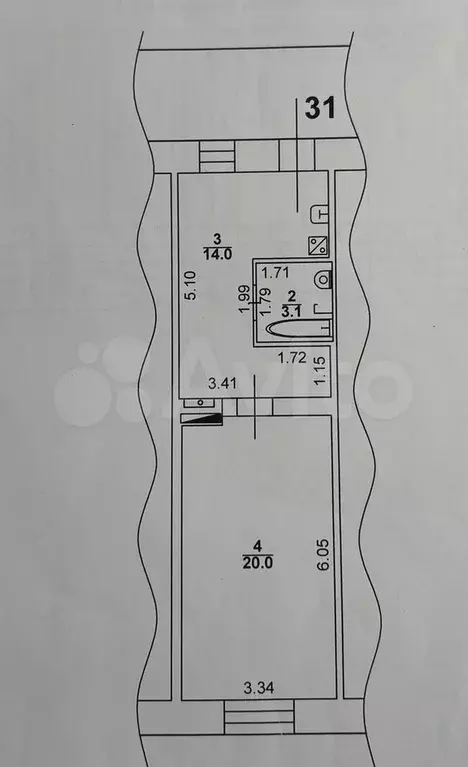 1-к. квартира, 37,1 м, 2/2 эт. - Фото 0