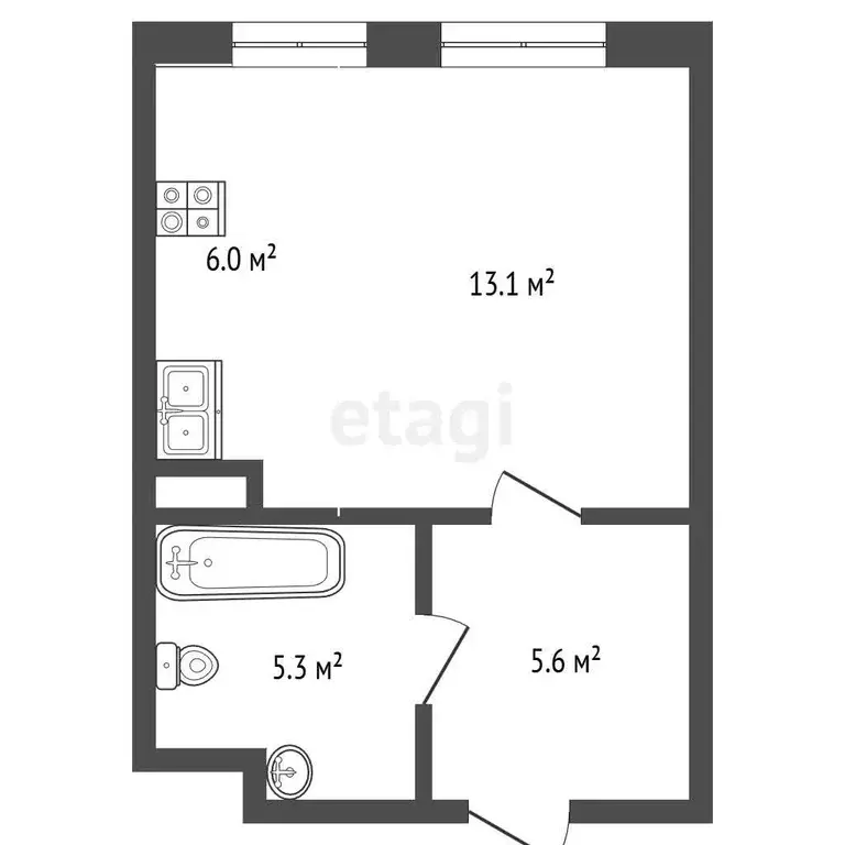 Квартира, 1 комната, 30 м - Фото 1