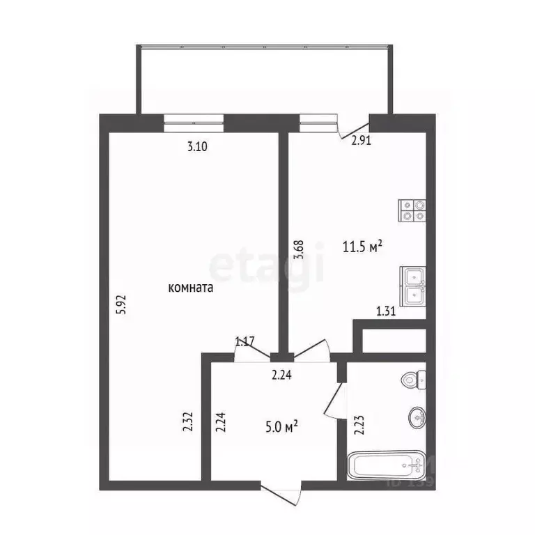 1-к кв. Тюменская область, Тюмень ул. Беляева, 33к1 (36.1 м) - Фото 0