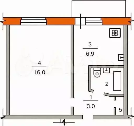 1-к. квартира, 28 м, 6/9 эт. - Фото 0