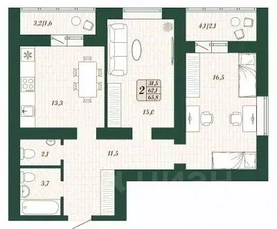 2-к кв. Самарская область, Волжский район, Смышляевка городское ... - Фото 0