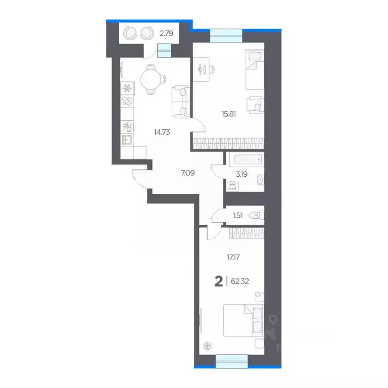 2-к кв. Рязанская область, Рязанский район, Дядьковское с/пос, с. ... - Фото 1