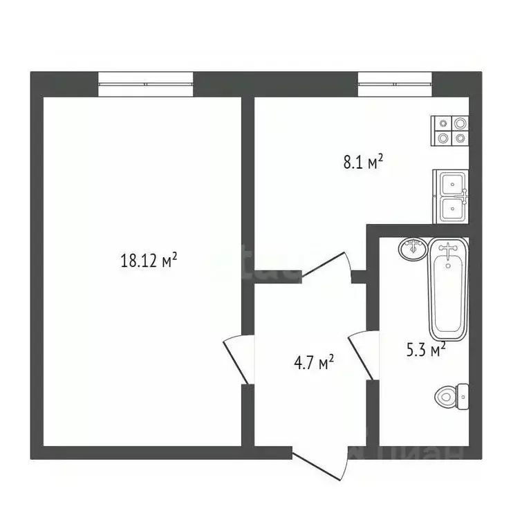 1-к кв. Ростовская область, Ростов-на-Дону ул. Берберовская, 4 (36.1 ... - Фото 0