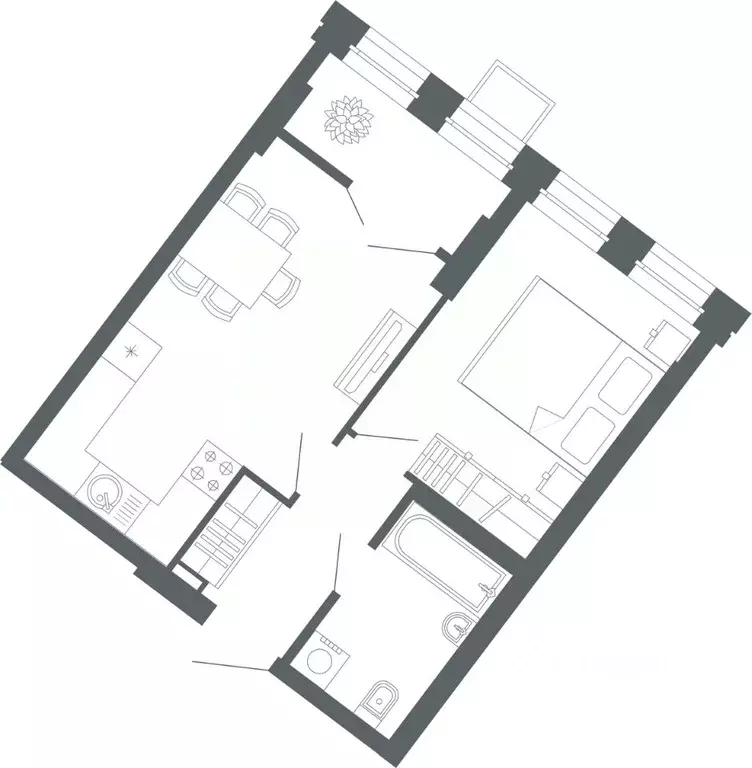 1-к кв. Свердловская область, Екатеринбург ул. Мира, 47/6 (42.31 м) - Фото 0