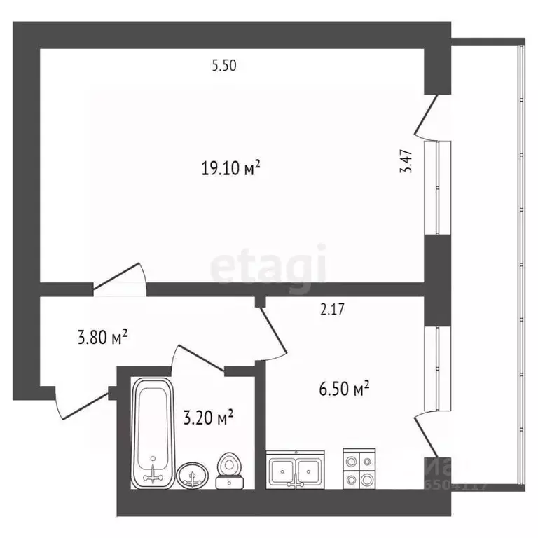 1-к кв. Севастополь ул. Бориса Михайлова, 25 (32.5 м) - Фото 1