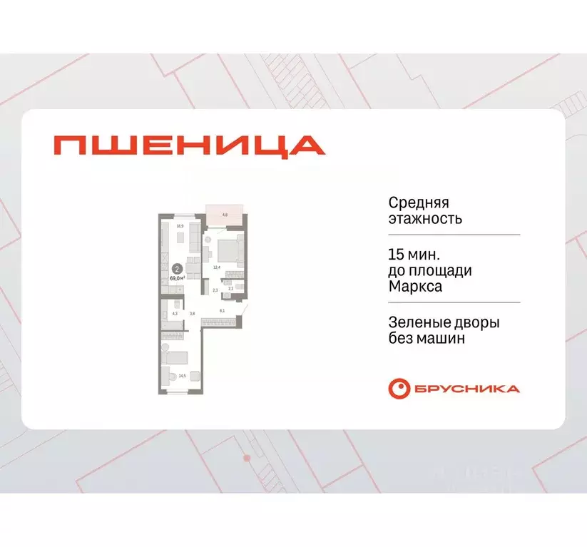 2-к кв. Новосибирская область, Новосибирский район, Краснообск рп, 3-й ... - Фото 0